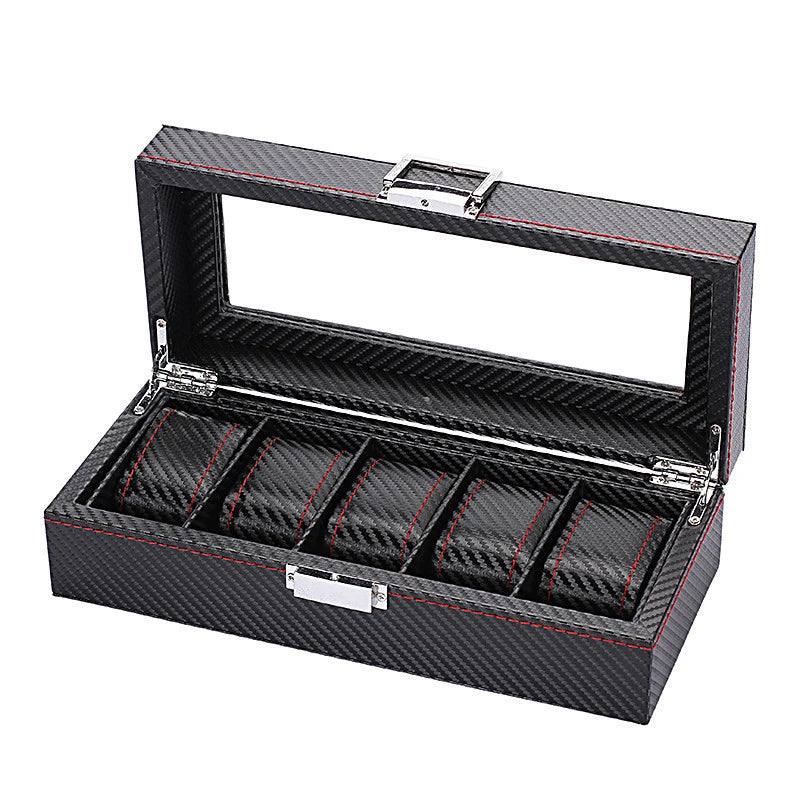 Boîte à Montres en Carbone fond blanc