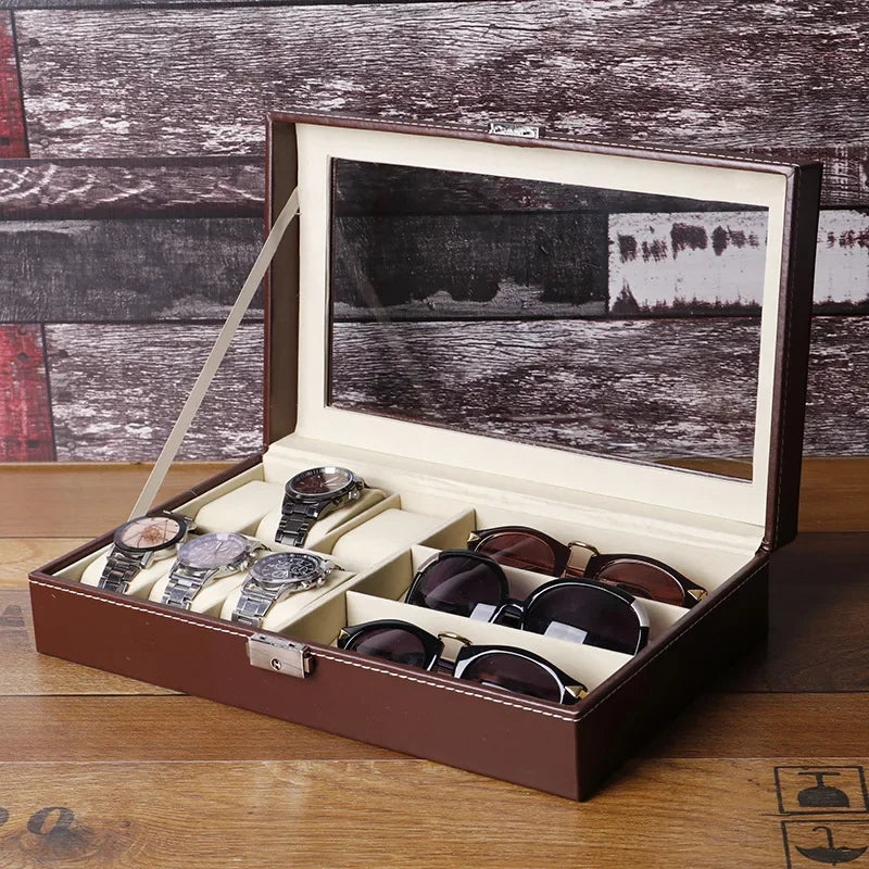 Boîte à Montres et Lunettes marron