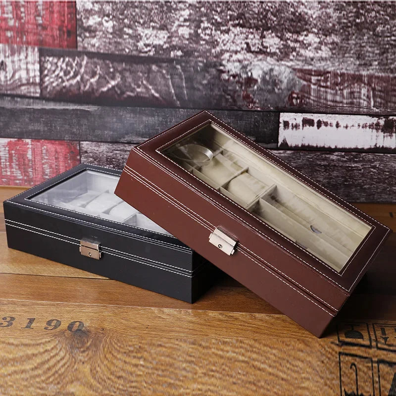 Boîte à Montres et Lunettes marron noir