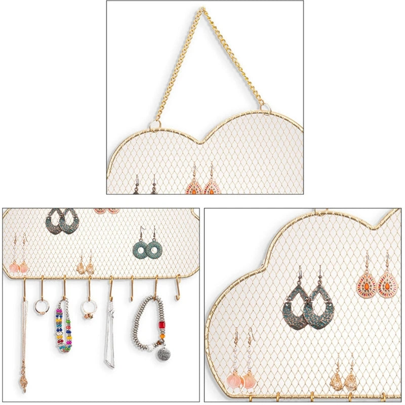 Porte Bijoux Mural Nuage gros plan