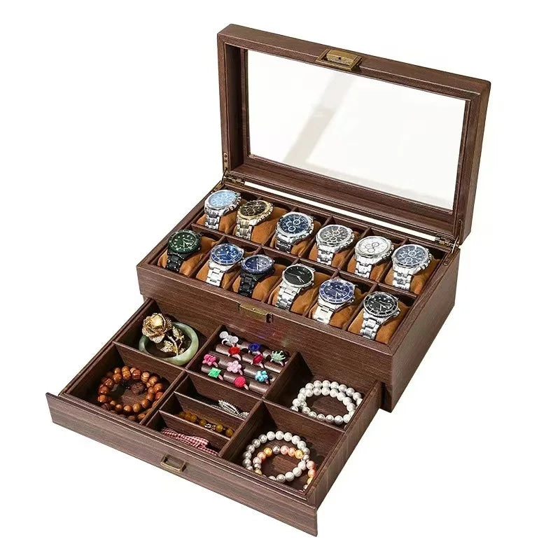 Grande Boîte à Montre en Bois