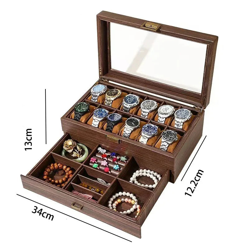 Grande Boîte à Montre en Bois