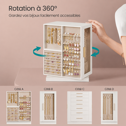 Boîte à Bijoux Rotative 360° 7 Tiroirs – visuel 4