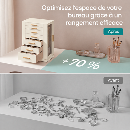 Boîte à Bijoux Rotative 360° 7 Tiroirs – visuel 6