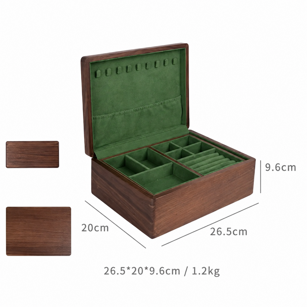 Boîte à Bijoux Bois Velours Vert – visuel 8