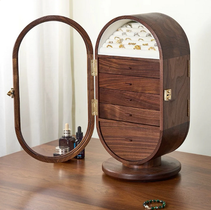 Boîte à Bijoux Rotative Noyer – visuel 3
