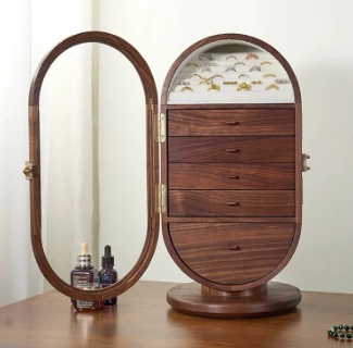 Boîte à Bijoux Rotative Noyer – visuel 7