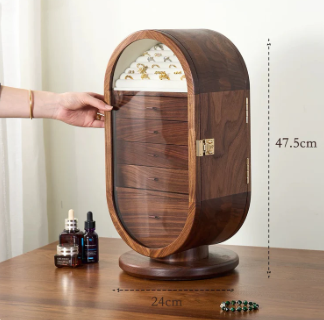 Boîte à Bijoux Rotative Noyer – visuel 8