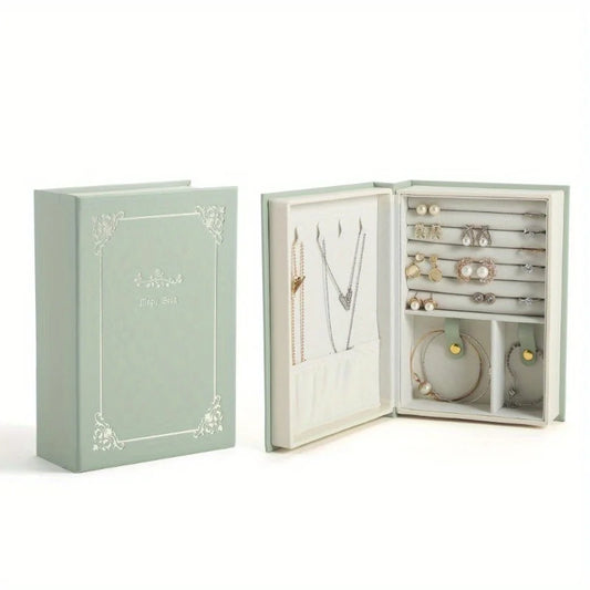 Boîte à Bijoux Livre ouvert vert