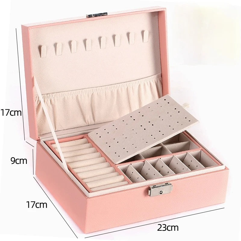 boite à bijoux bois rose ouvert