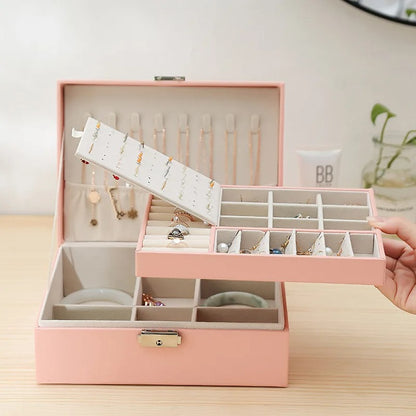 boite à bijoux bois rose ouverte