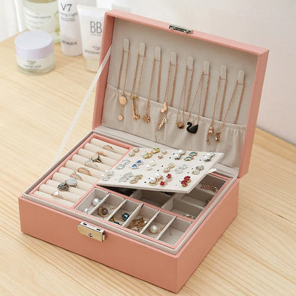 boite à bijoux bois rose ouverte 