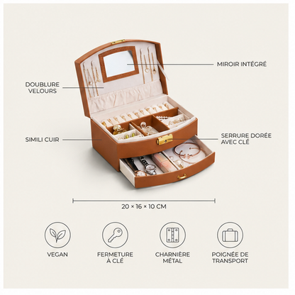 Boîte à Bijoux Camel à Serrure – visuel 2