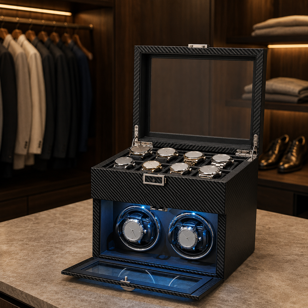 Remontoir 2 Montres avec Coffret Rangement 8 Places