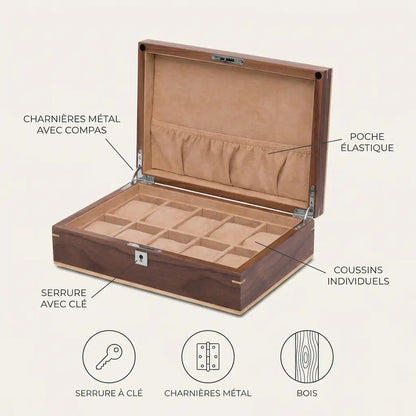 Boîte à Montres Bois à Serrure – visuel 2